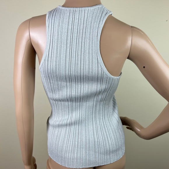 NEW MADEWELL GRAY SHIMMER RIBBED TANK TOP - Picture 5 of 5